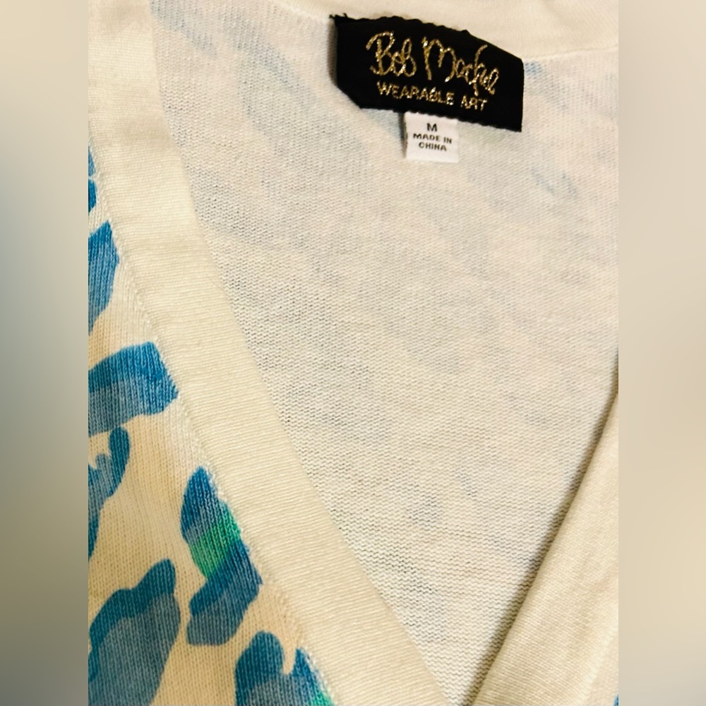 Bob Mackie Wearable Art Abstract Print Cardigan S… - image 5